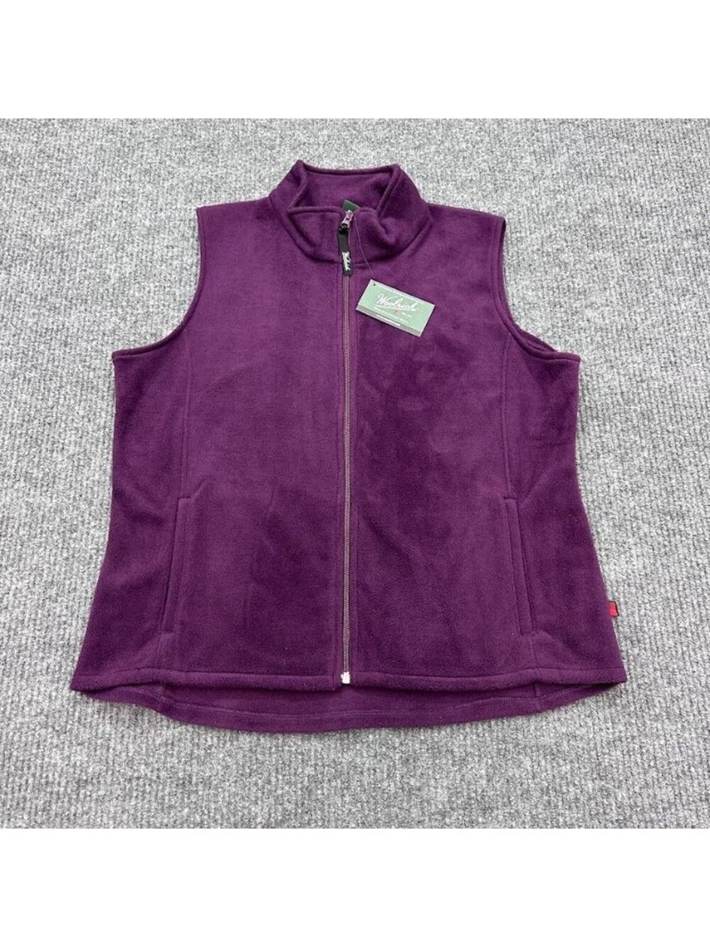 Woolrich Purple Full Zip Fleece Sleeveless Vest Granola Outdoor Womens sz XL NEW